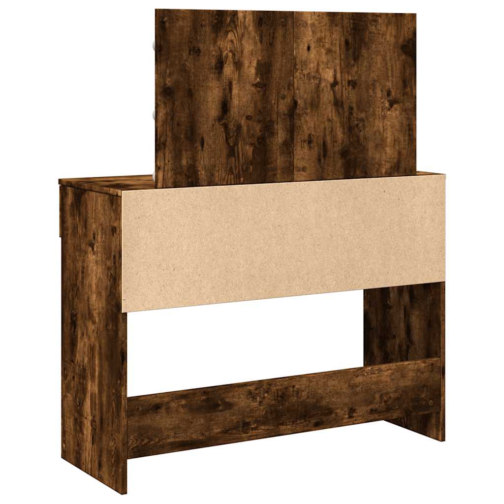 Coiffeuse avec LED chêne fumé 100x40x120 cm - XIOS