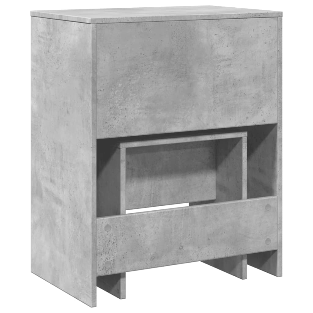 Coiffeuse et tabouret gris béton 60x40x113,5 cm - XIOS