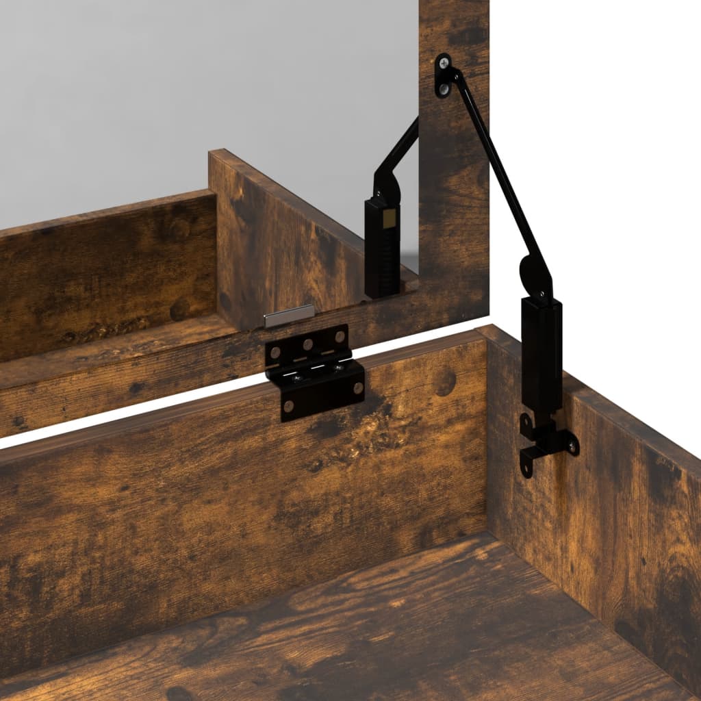 Coiffeuse et tabouret chêne fumé 60x40x113,5 cm - XIOS