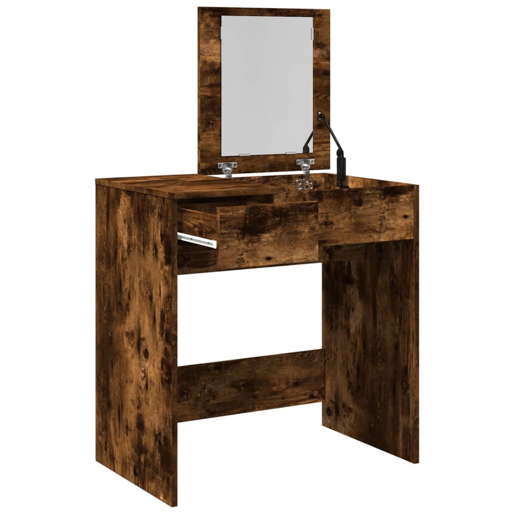 Coiffeuse avec miroir chêne fumé 73x46,5x120 cm - XIOS