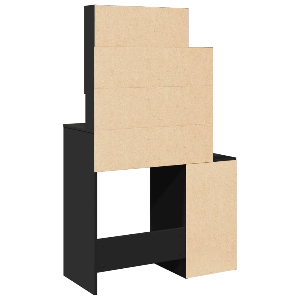 Coiffeuse avec armoire noir 80x35x132 cm - XIOS