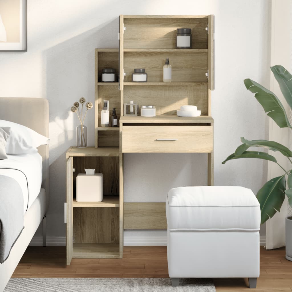 Coiffeuse avec armoire chêne sonoma 80x35x132 cm - XIOS