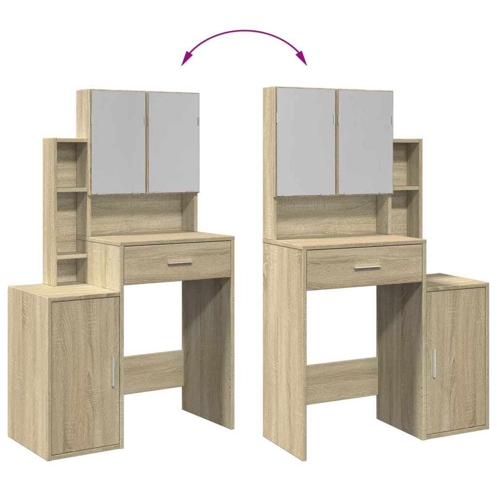 Coiffeuse avec armoire chêne sonoma 80x35x132 cm - XIOS