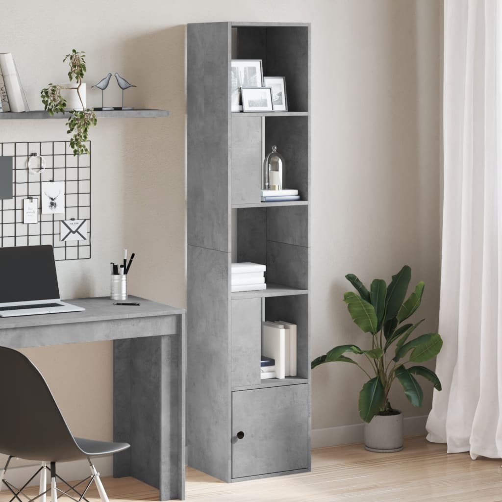 Bibliothèque gris béton 40x36x189 cm bois d'ingénierie - XIOS