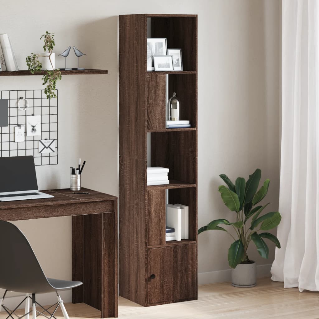 Bibliothèque chêne marron 40x36x189 cm bois d'ingénierie - XIOS
