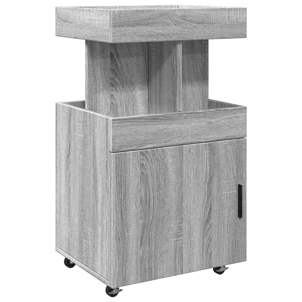 Chariot de bar sonoma gris 50x41x89 cm bois d'ingénierie - XIOS