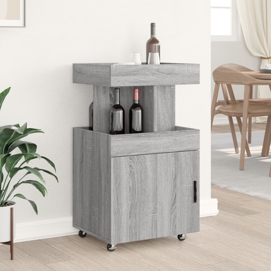 Chariot de bar sonoma gris 50x41x89 cm bois d'ingénierie - XIOS