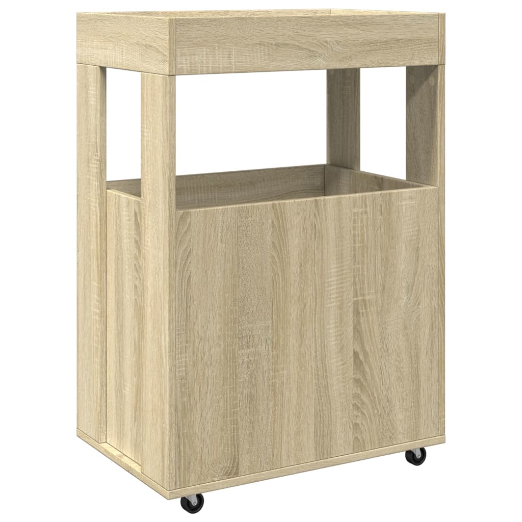 Chariot de bar chêne sonoma 60x39,5x89 cm bois d'ingénierie - XIOS