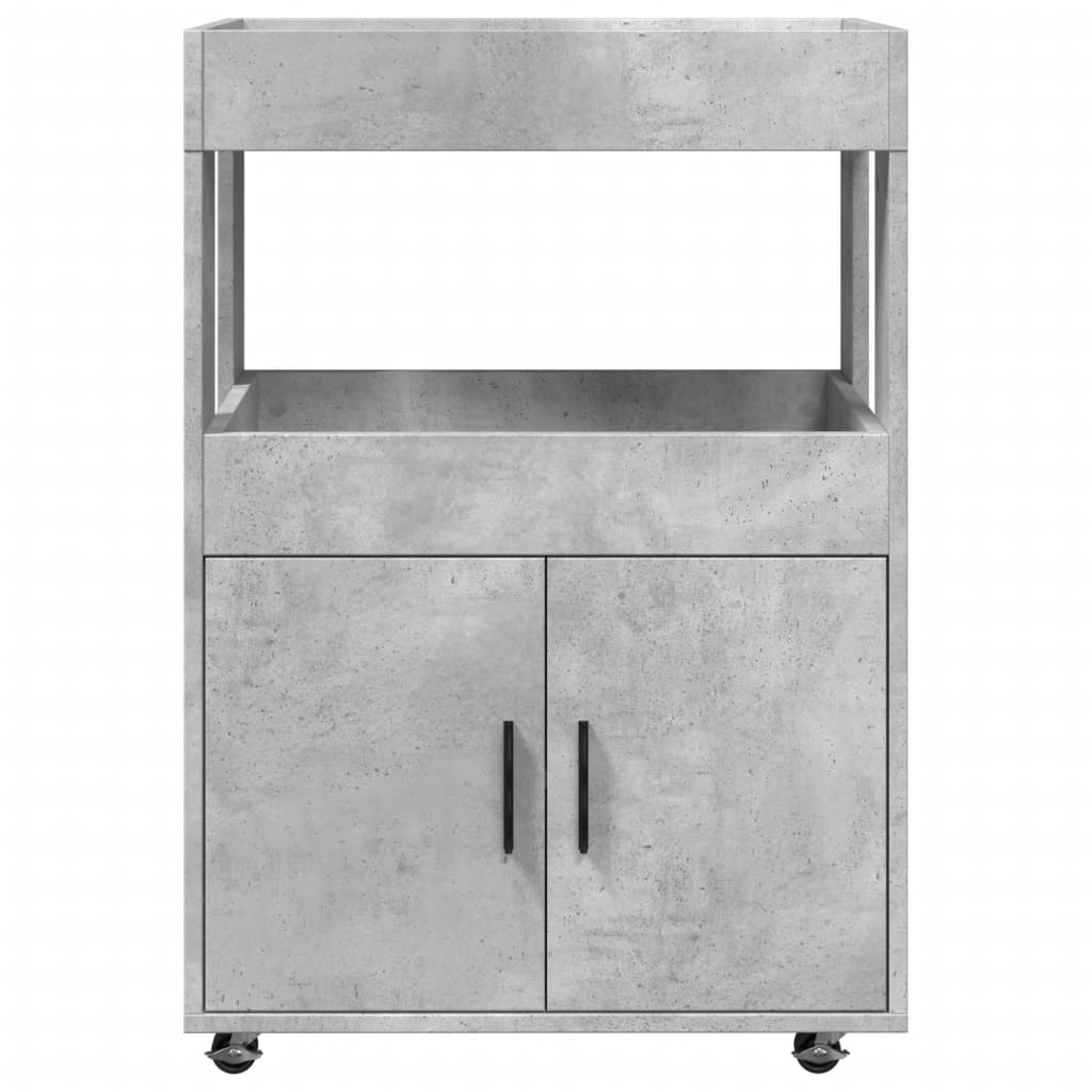 Chariot de bar gris béton 60x39,5x89 cm bois d'ingénierie - XIOS