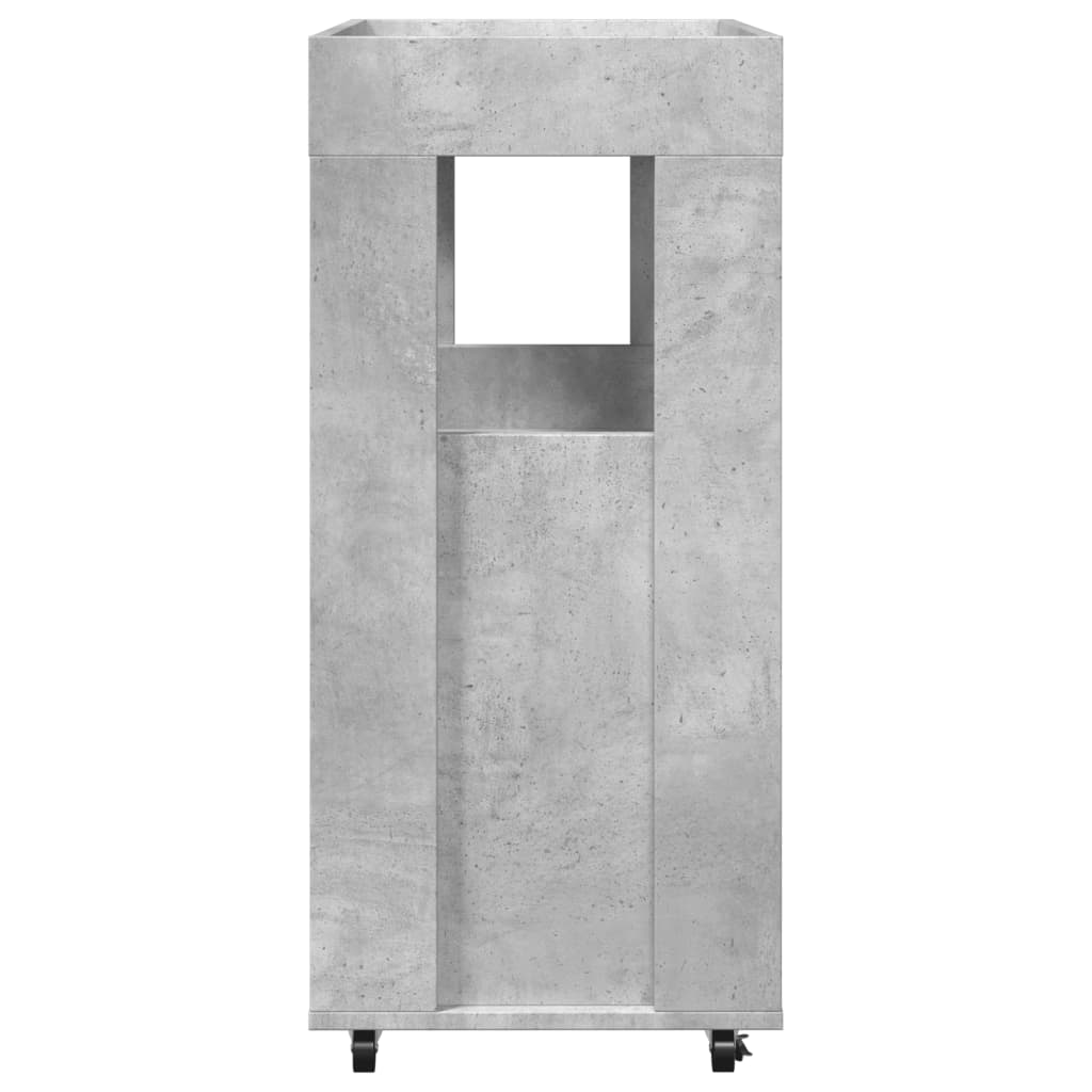 Chariot de bar gris béton 60x39,5x89 cm bois d'ingénierie - XIOS