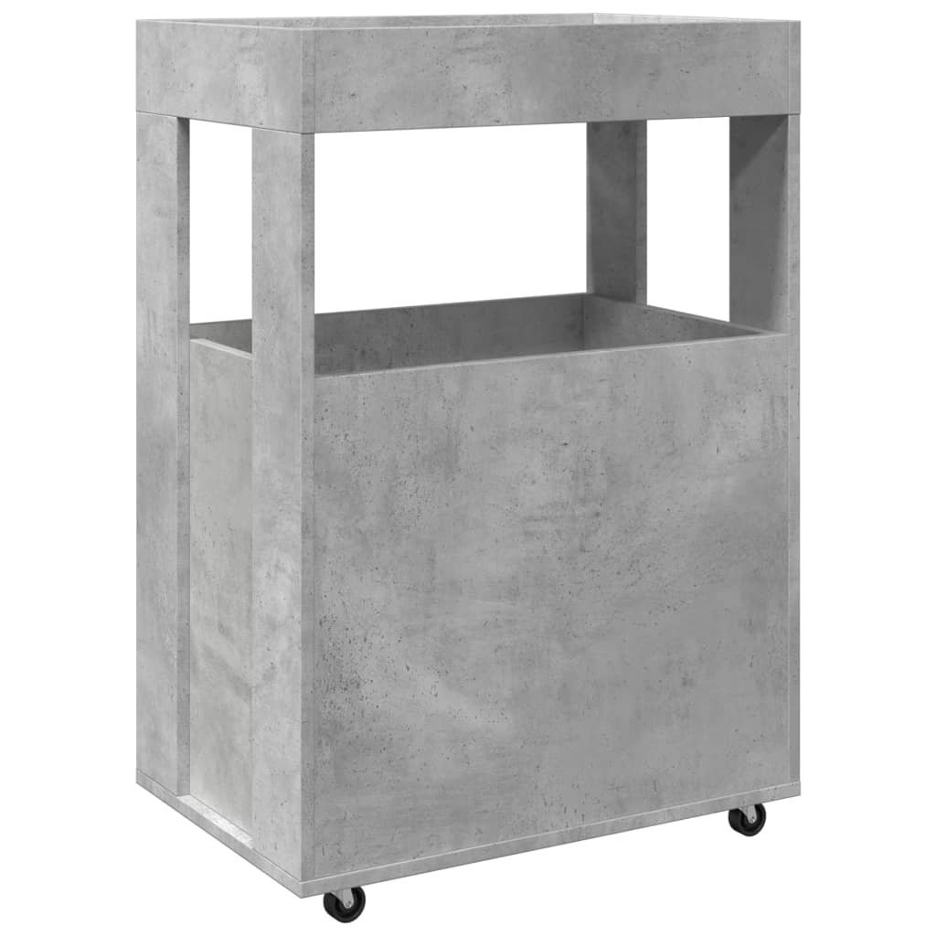 Chariot de bar gris béton 60x39,5x89 cm bois d'ingénierie - XIOS