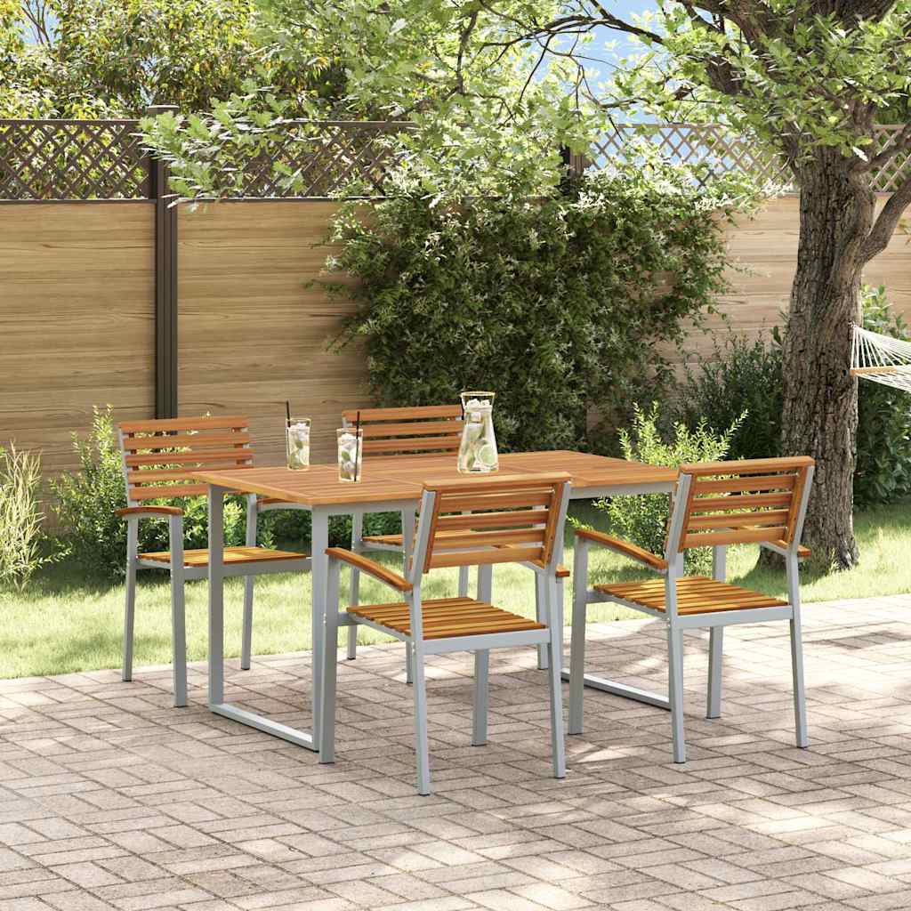 Ensemble de salle à manger pour jardin 5 pcs Gris - XIOS