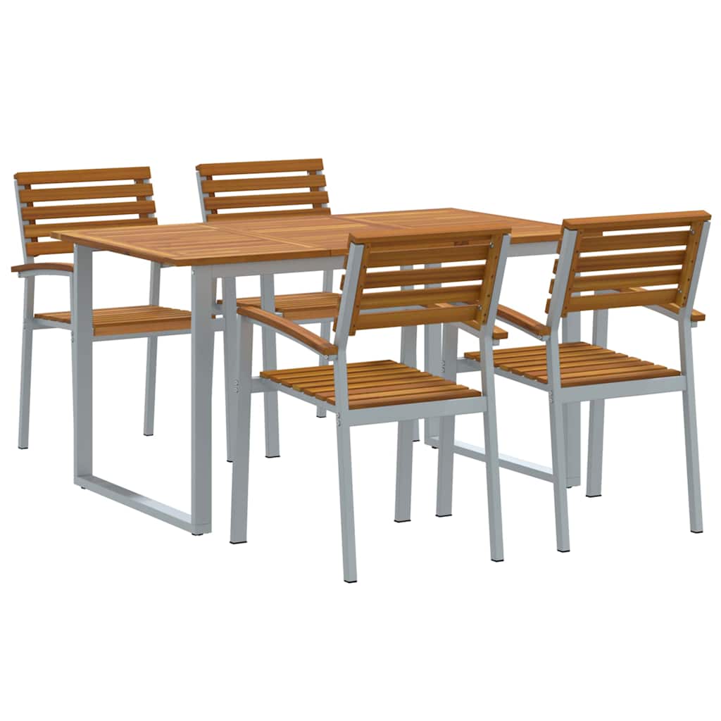Ensemble de salle à manger pour jardin 5 pcs Gris - XIOS