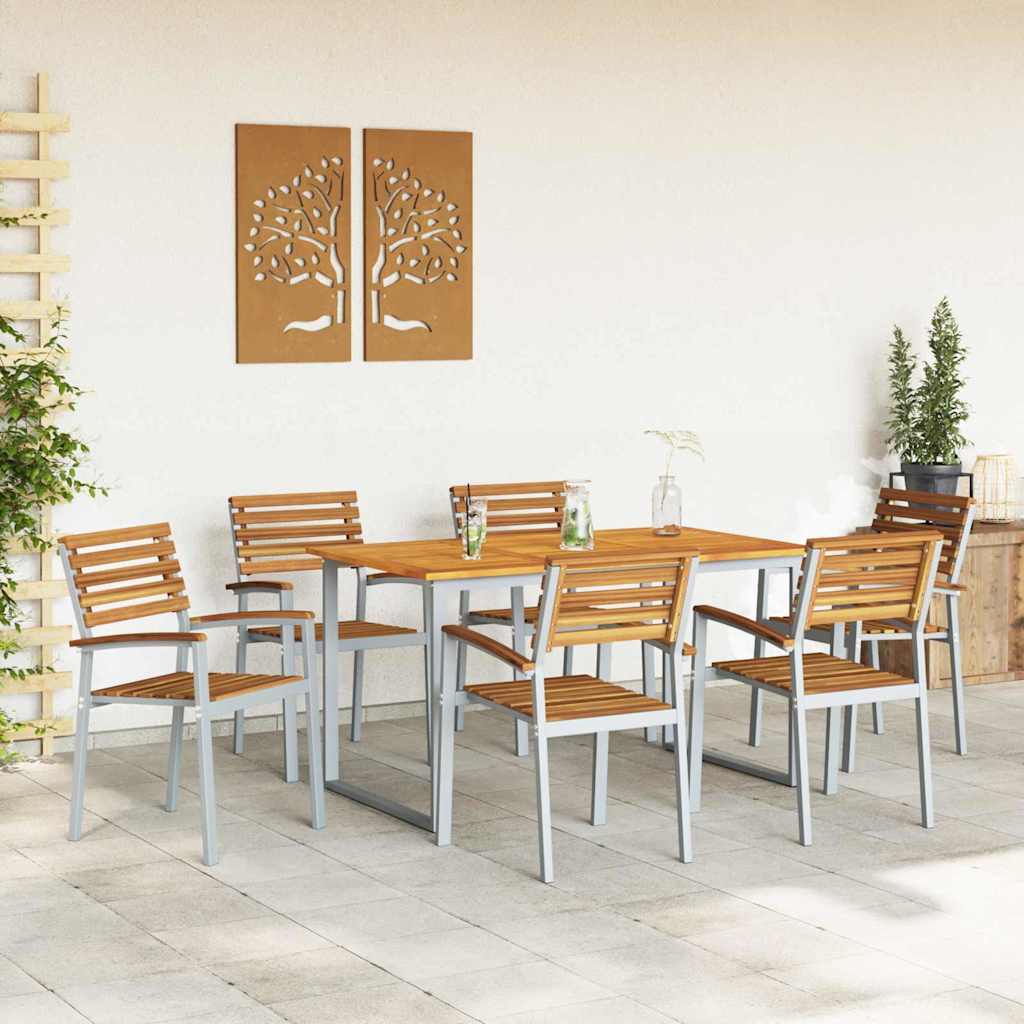 Ensemble de salle à manger pour jardin 7 pcs Gris - XIOS