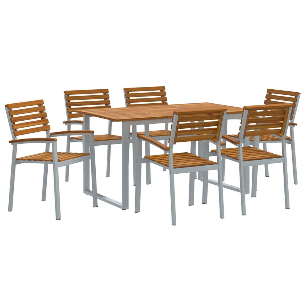 Ensemble de salle à manger pour jardin 7 pcs Gris - XIOS