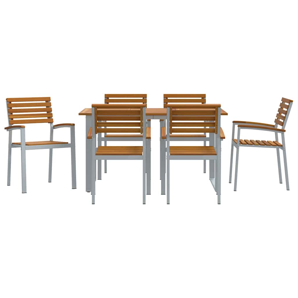 Ensemble de salle à manger pour jardin 7 pcs Gris - XIOS