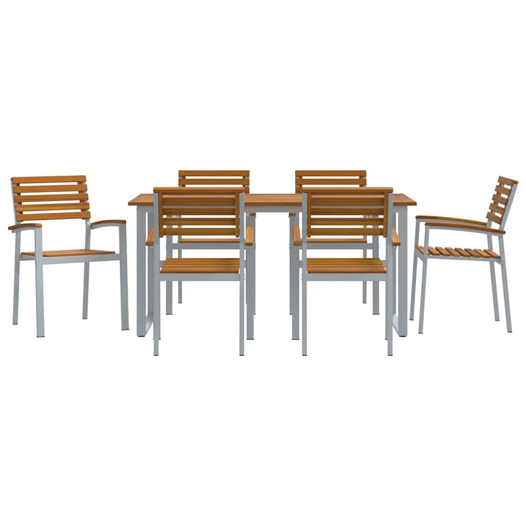 Ensemble de salle à manger pour jardin 7 pcs Gris - XIOS