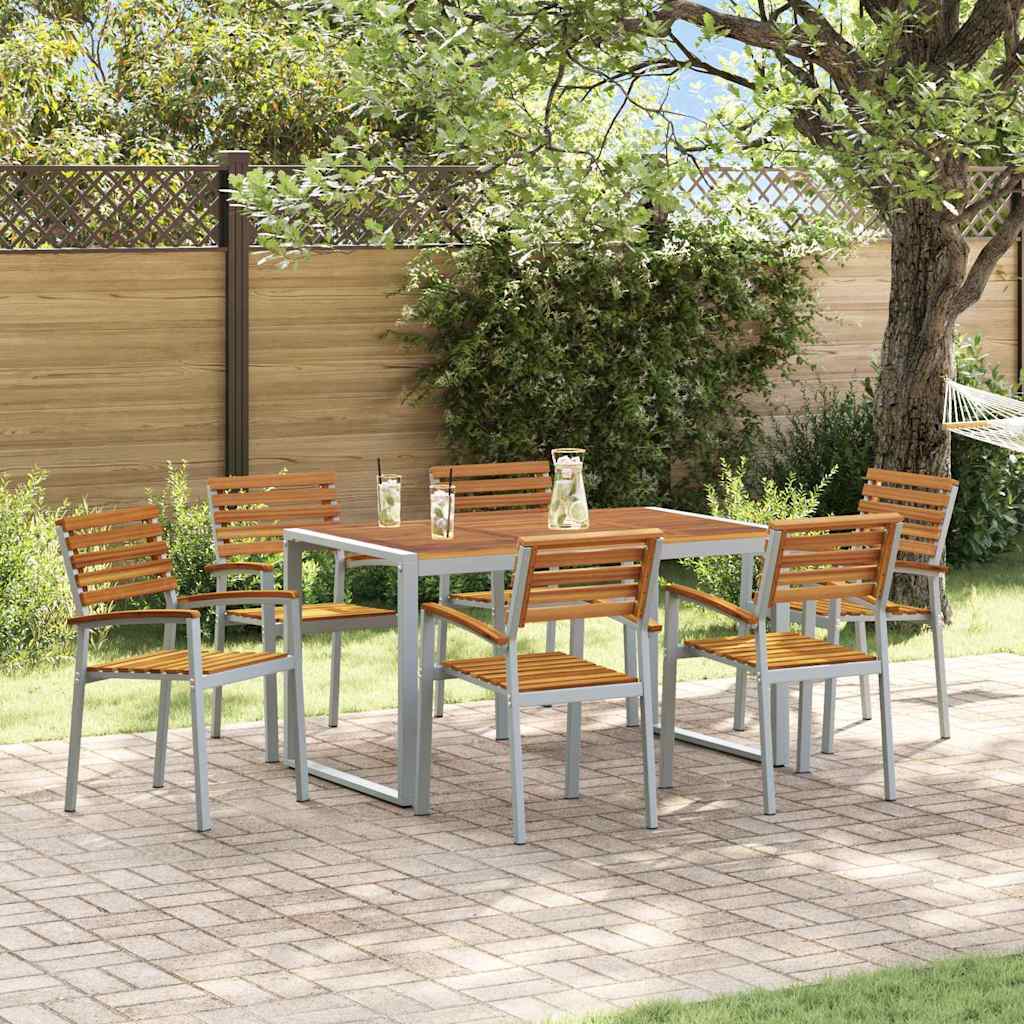 Ensemble de salle à manger pour jardin 7 pcs Gris - XIOS