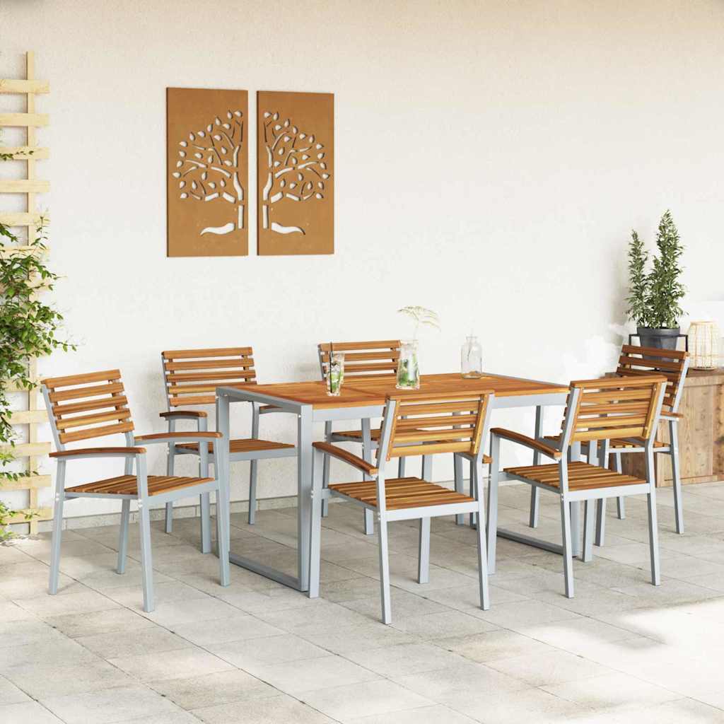 Ensemble de salle à manger pour jardin 7 pcs Gris - XIOS