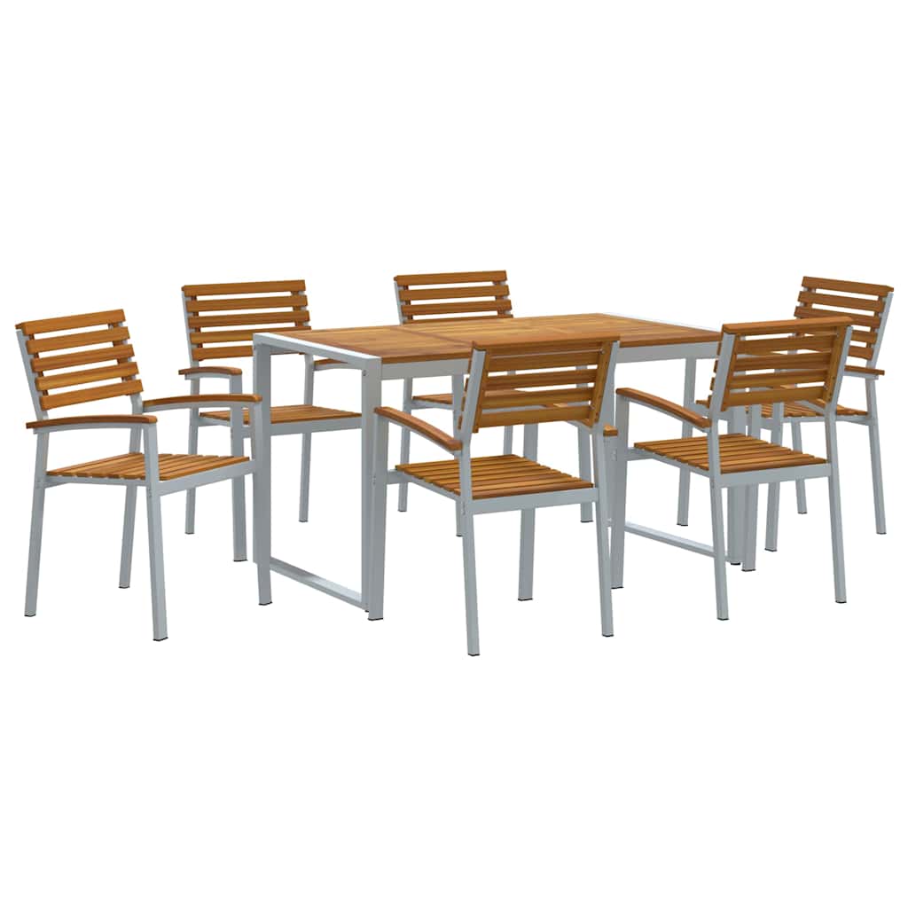 Ensemble de salle à manger pour jardin 7 pcs Gris - XIOS