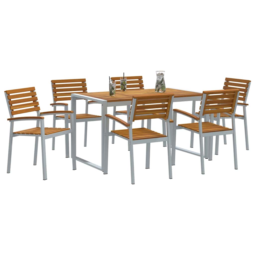 Ensemble de salle à manger pour jardin 7 pcs Gris - XIOS