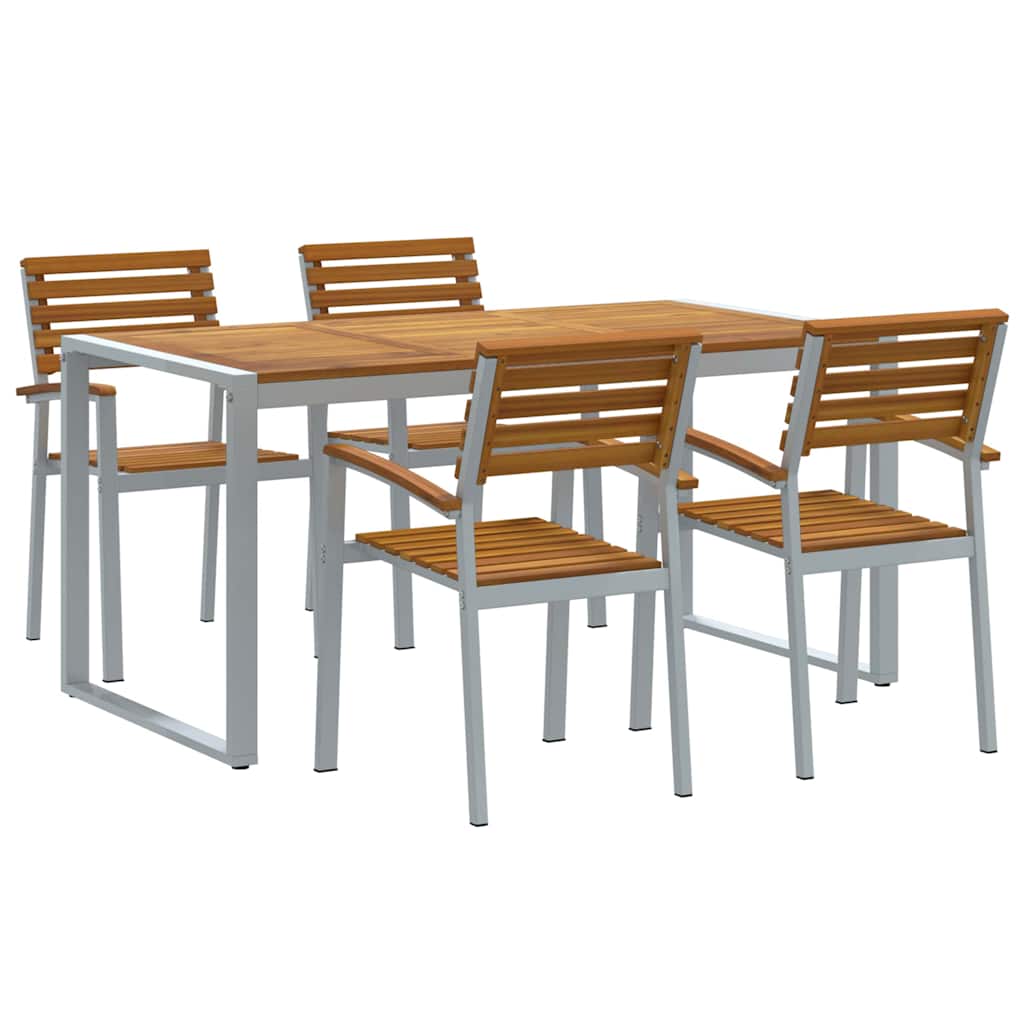 Ensemble de salle à manger pour jardin 5 pc Gris - XIOS