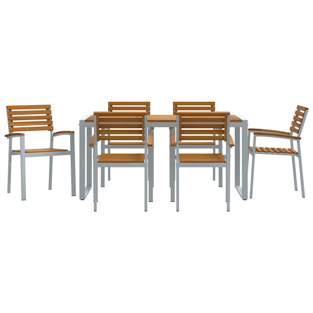 Ensemble de salle à manger pour jardin 7 pcs Gris - XIOS