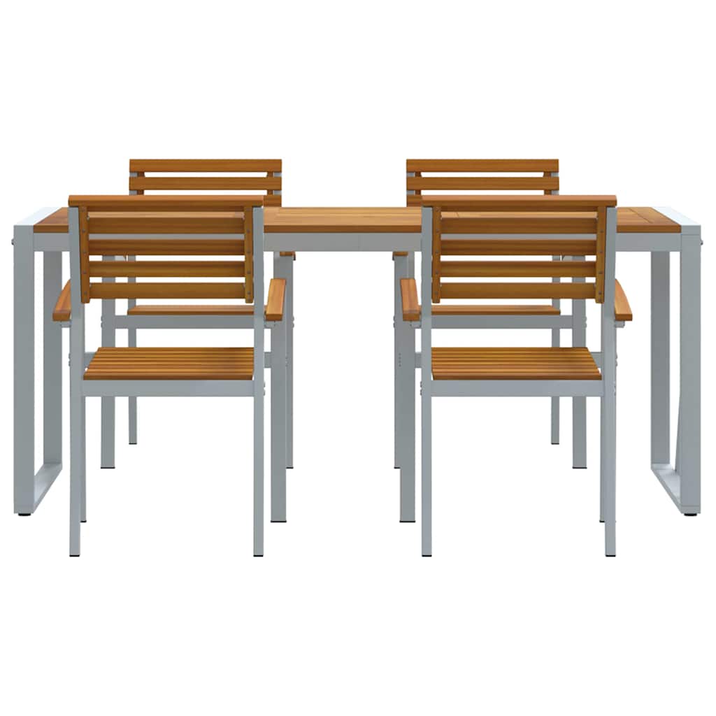 Ensemble de salle à manger pour jardin 5 pcs Gris - XIOS