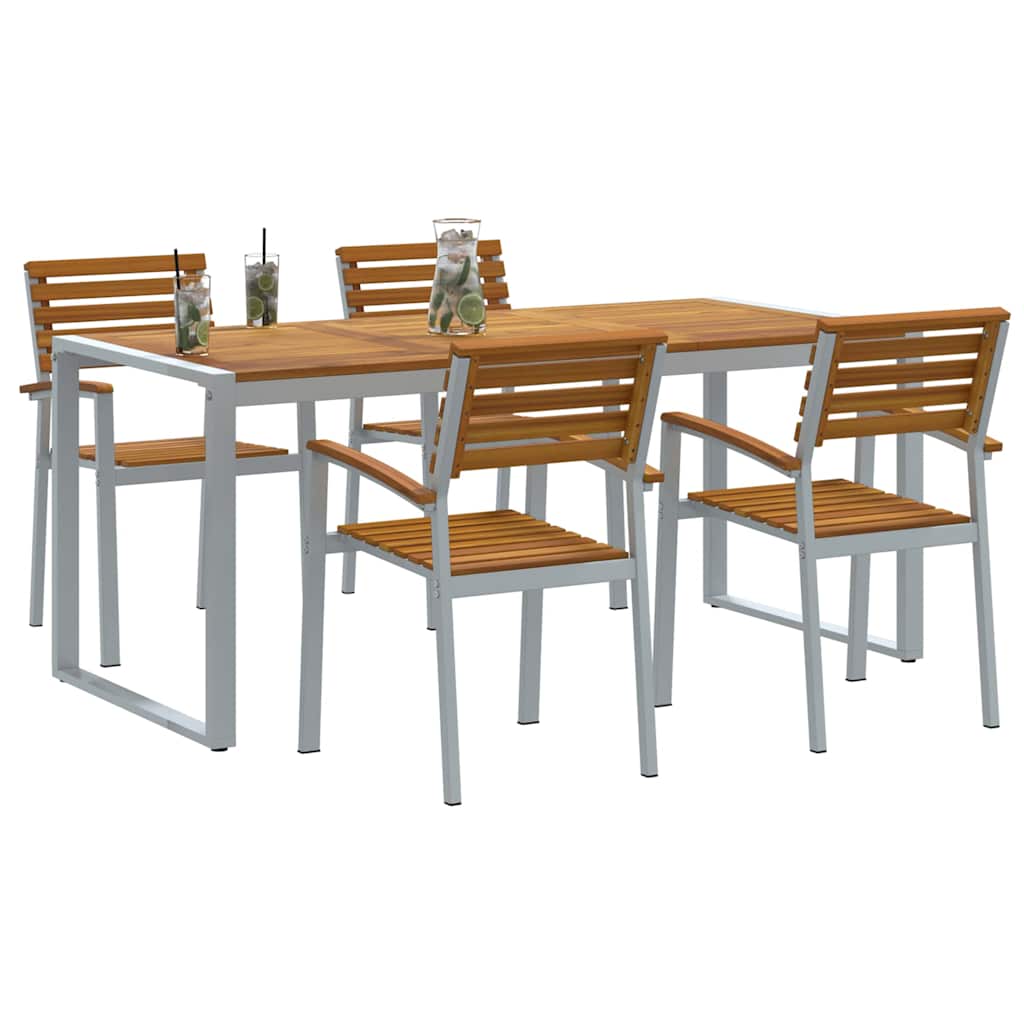 Ensemble de salle à manger pour jardin 5 pcs Gris - XIOS