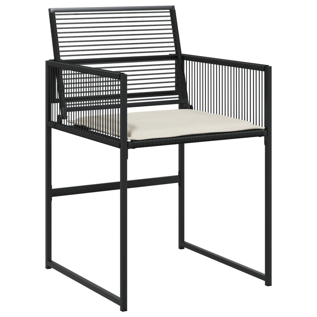 Ensemble à manger de jardin coussins 5pcs noir résine tressée - XIOS