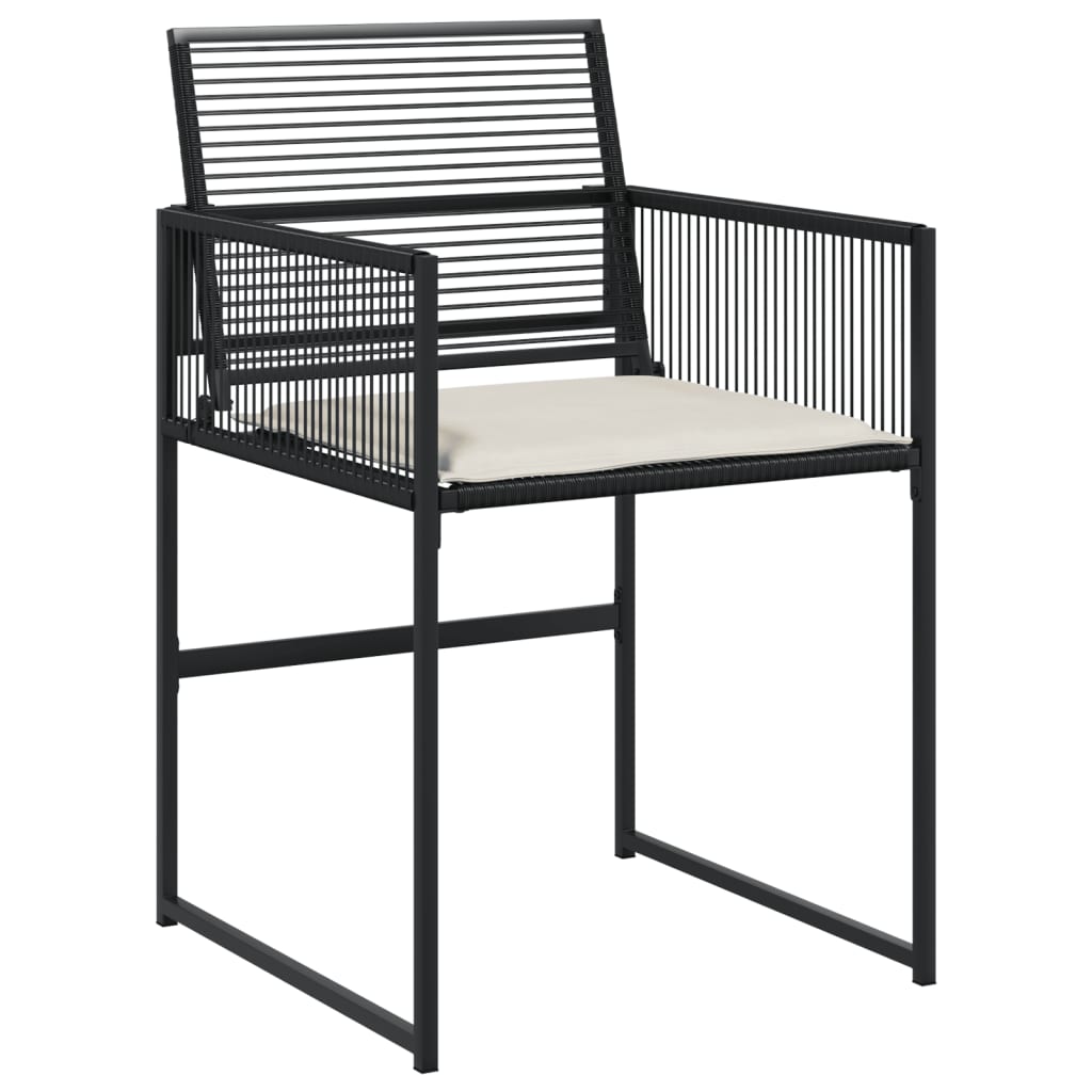 Ensemble à manger de jardin 9pcs coussins noir résine tressée - XIOS