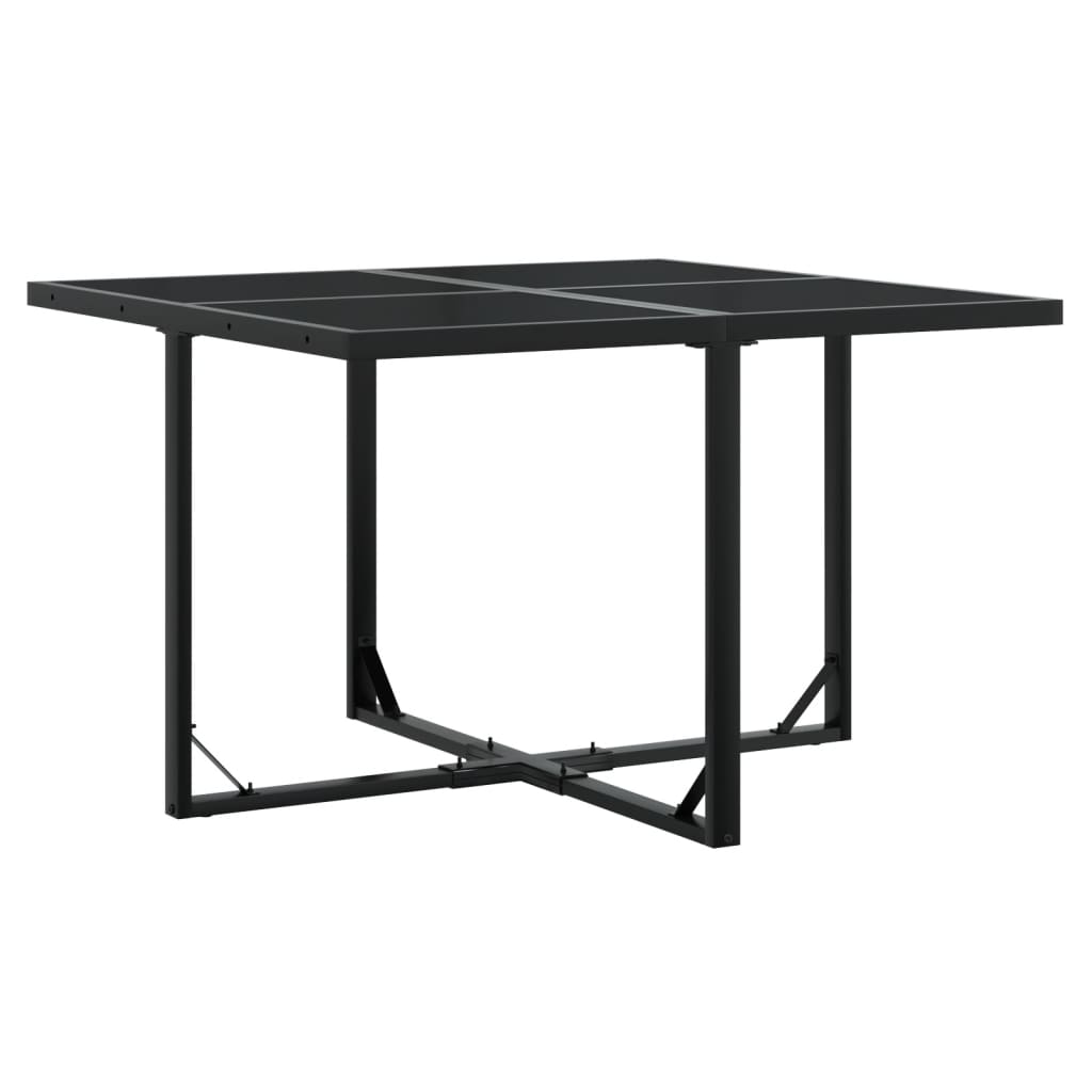 Ensemble à manger de jardin 9pcs coussins noir résine tressée - XIOS