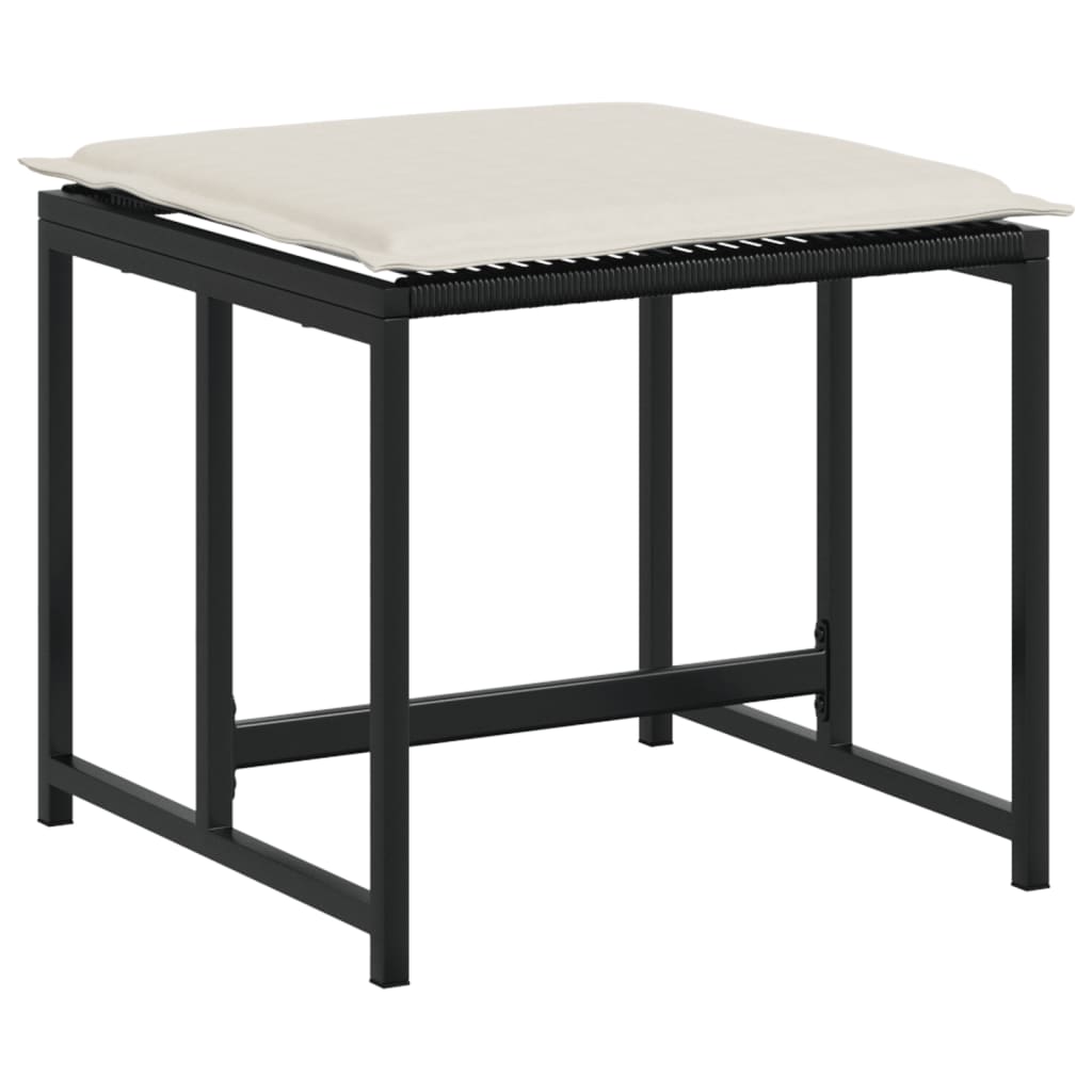 Ensemble à manger de jardin 9pcs coussins noir résine tressée - XIOS