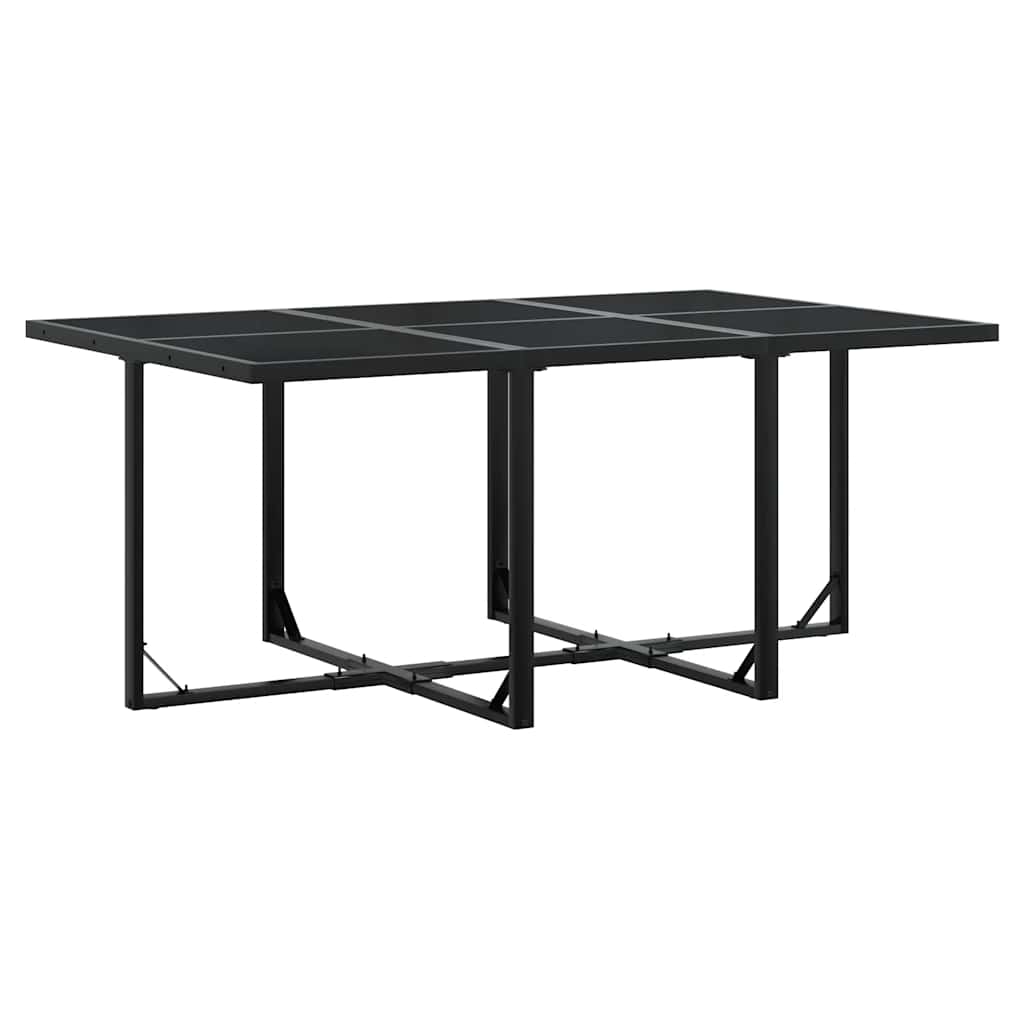 Ensemble à manger de jardin coussins 7 pcs noir résine tressée - XIOS