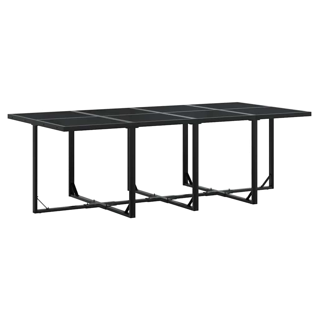 Ensemble à manger de jardin 9pcs coussins noir résine tressée - XIOS