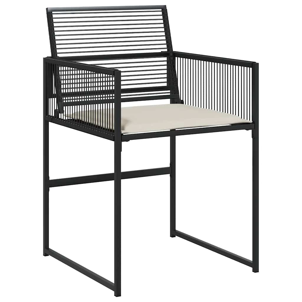 Ensemble à manger de jardin 9pcs coussins noir résine tressée - XIOS