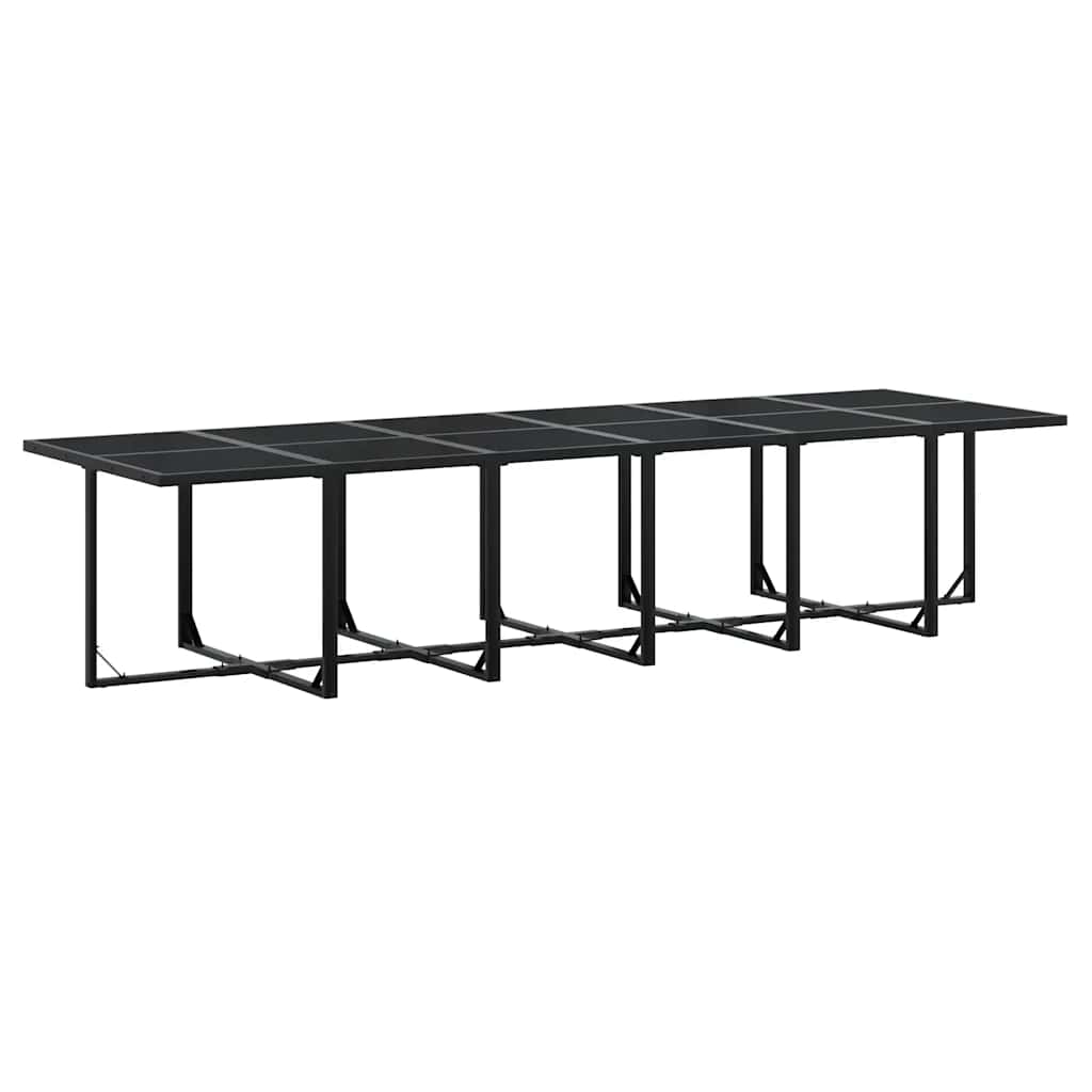 Ensemble à manger de jardin 13 pcs coussins noir résine tressée - XIOS