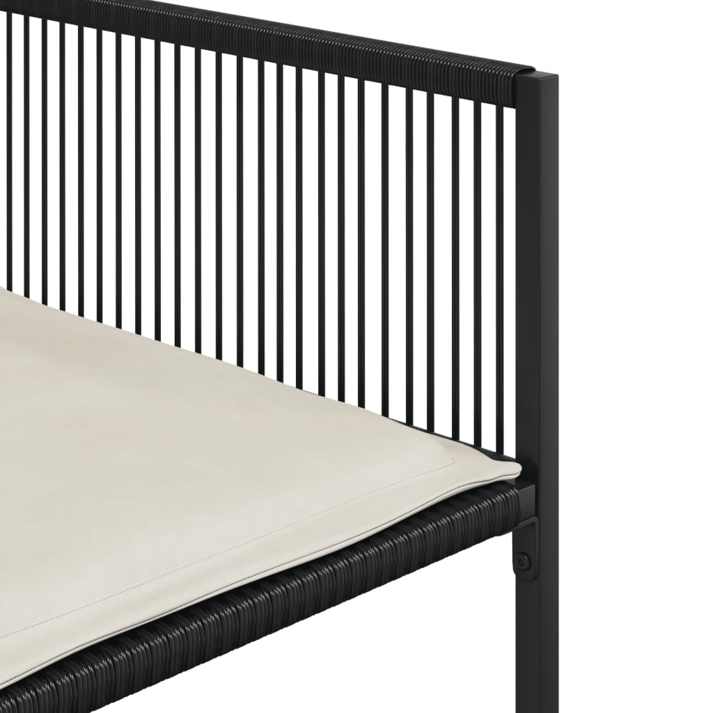 Ensemble à manger de jardin 9pcs coussins noir résine tressée - XIOS
