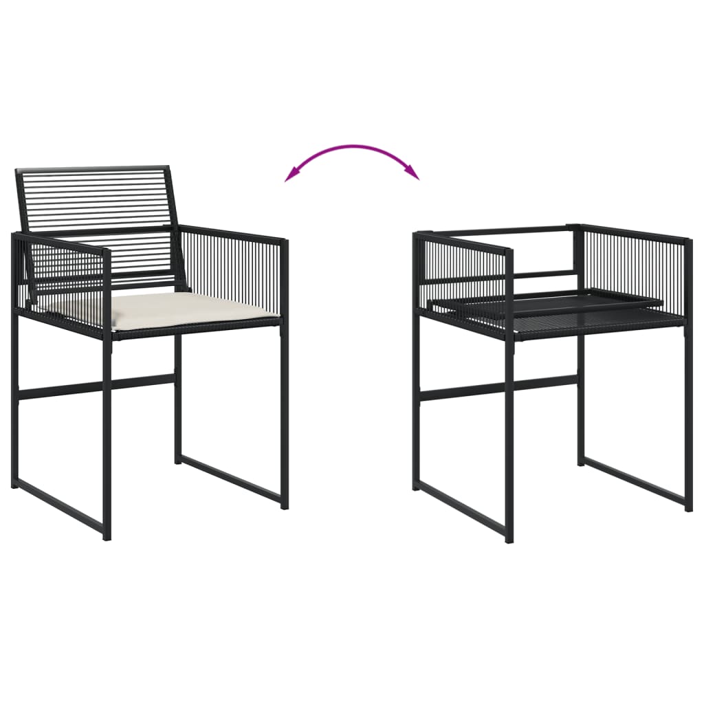 Ensemble à manger de jardin 13 pcs coussins noir résine tressée - XIOS