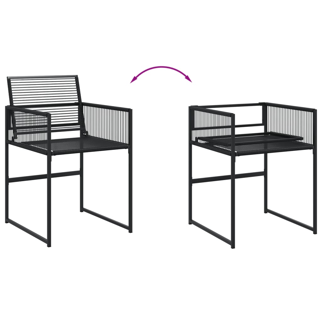 Ensemble à manger de jardin 5 pcs Noir Résine tressée - XIOS