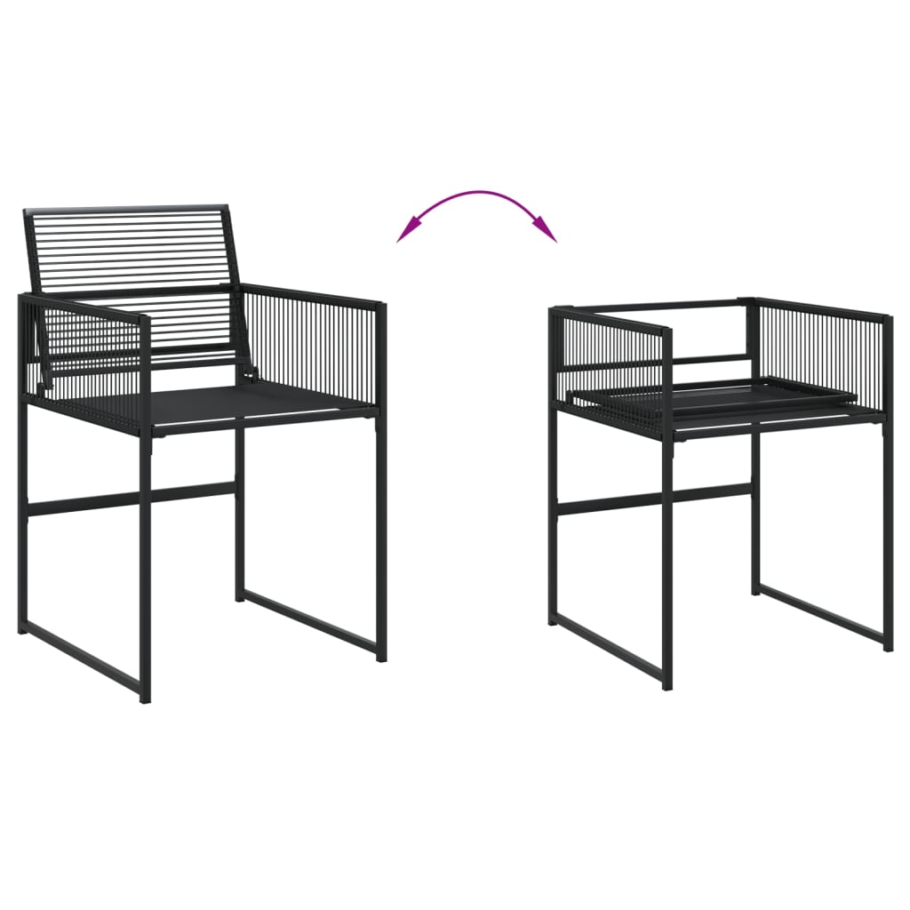 Ensemble à manger de jardin 5 pcs Noir Résine tressée - XIOS