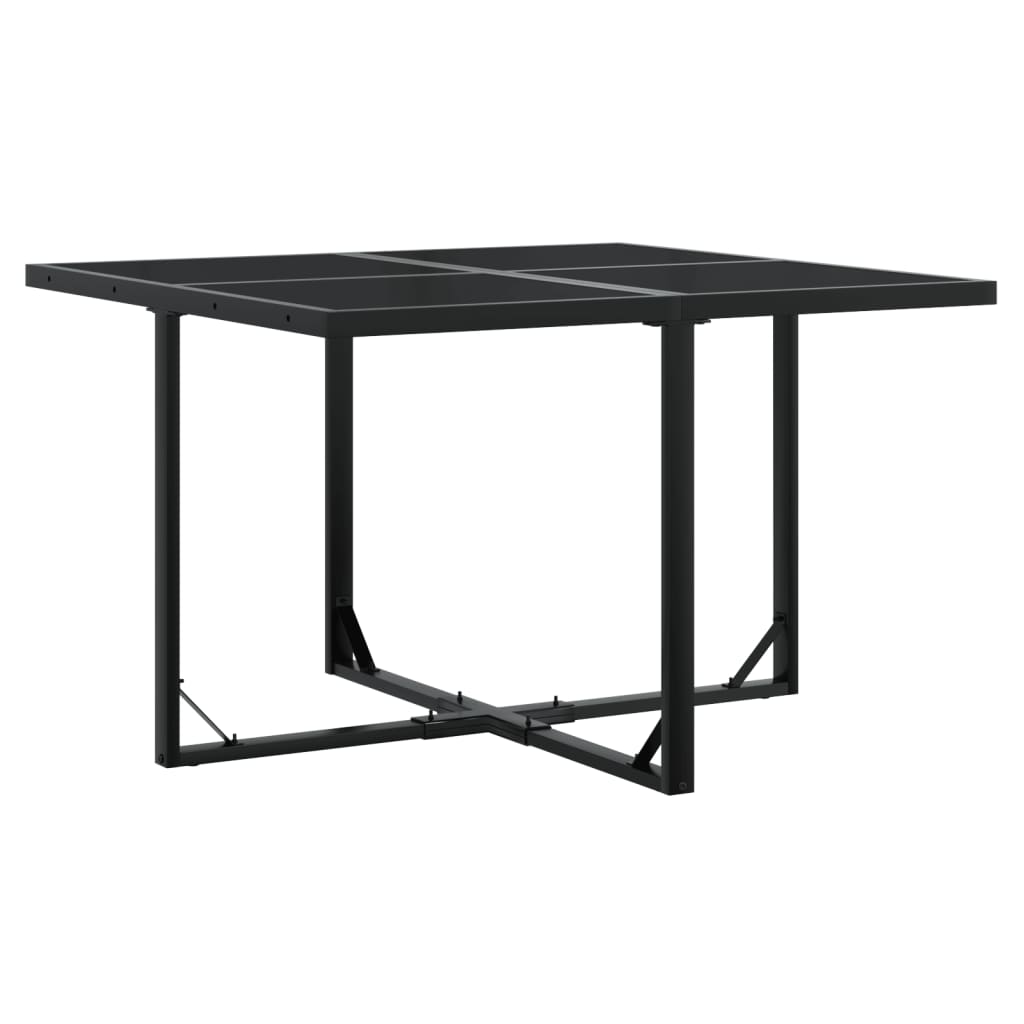 Ensemble à manger de jardin 9pcs coussins noir résine tressée - XIOS