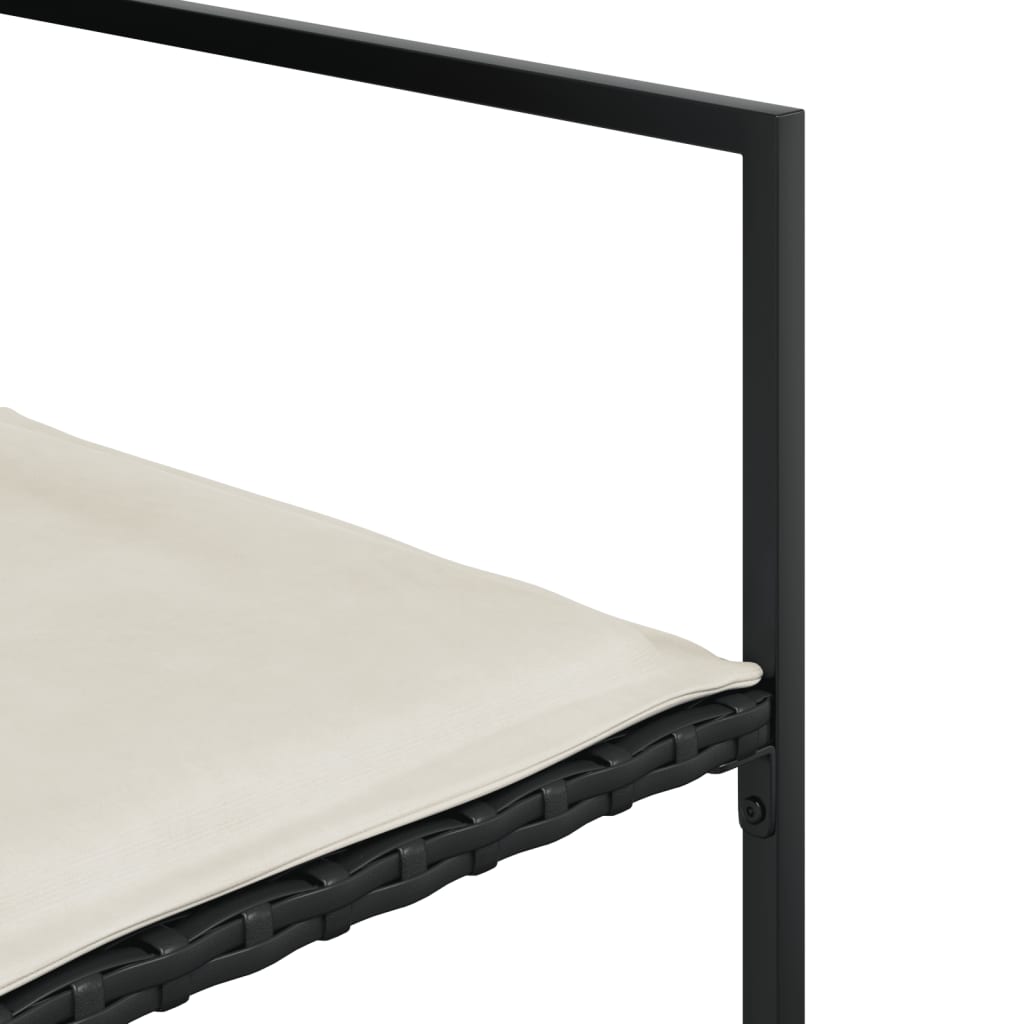 Ensemble à manger de jardin 9pcs coussins noir résine tressée - XIOS
