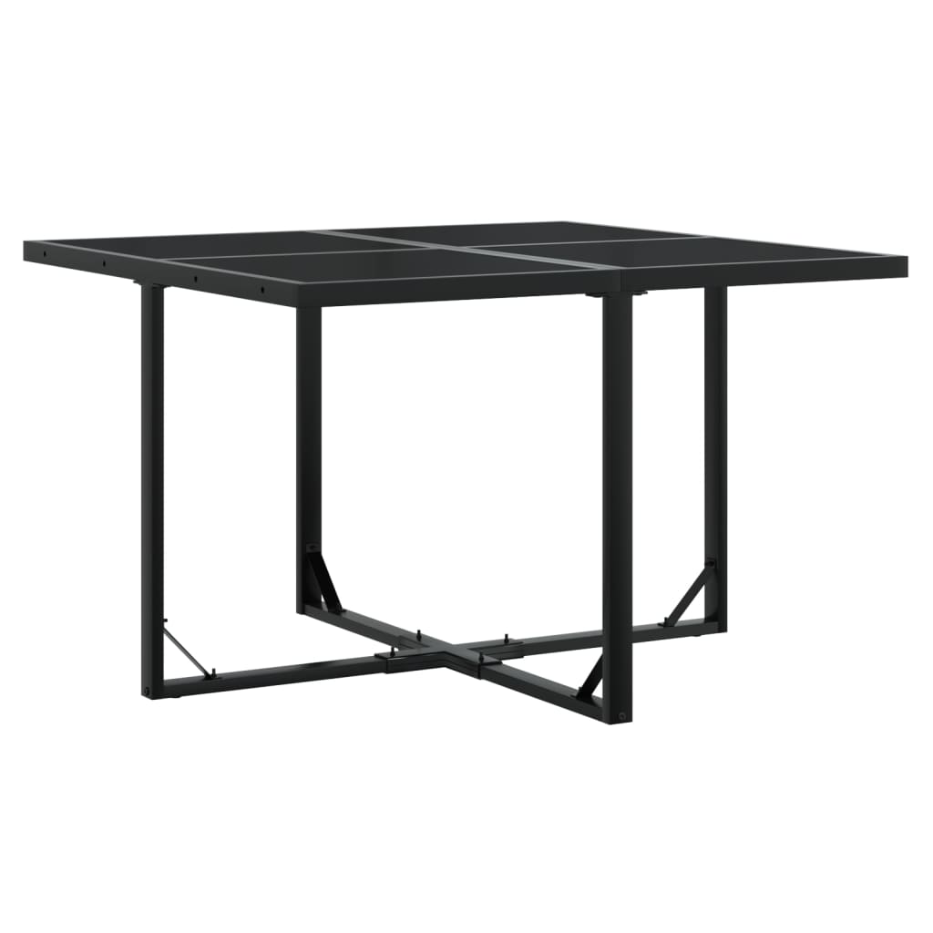 Ensemble à manger de jardin 9pcs coussins noir résine tressée - XIOS
