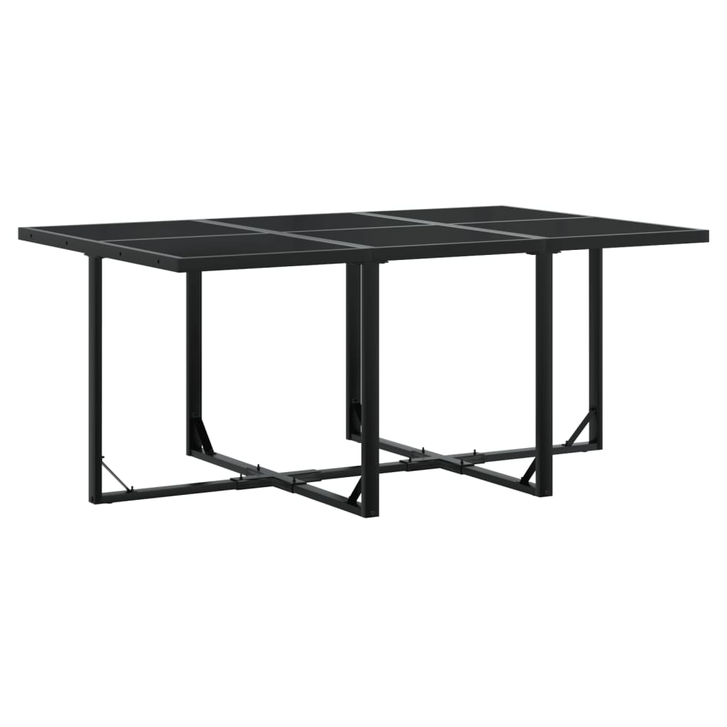 Ensemble à manger de jardin 7 pcs avec coussins noir textilène - XIOS
