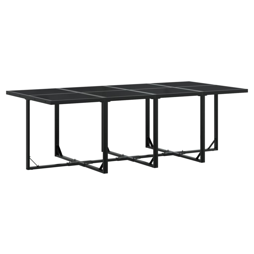 Ensemble à manger de jardin avec coussins 9 pcs noir textilène - XIOS