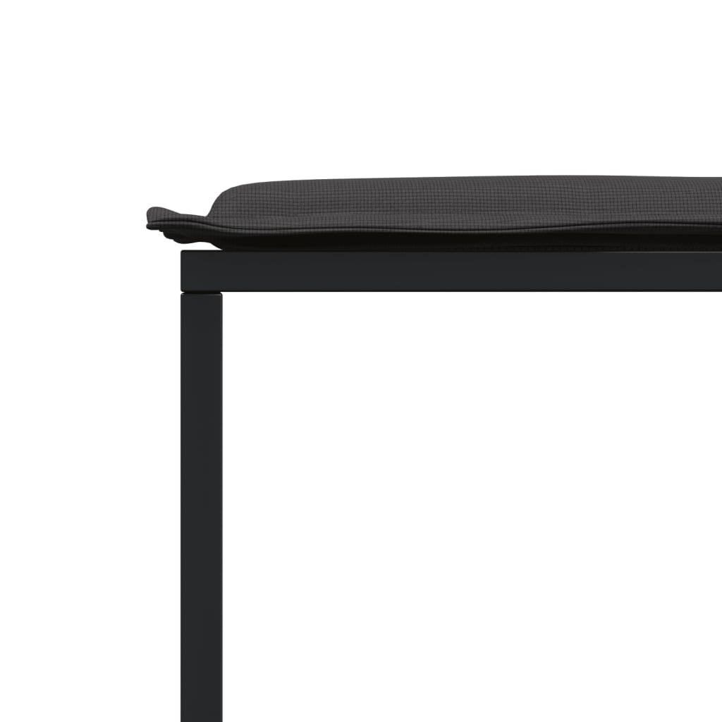 Ensemble à manger de jardin avec coussins 9 pcs noir textilène - XIOS