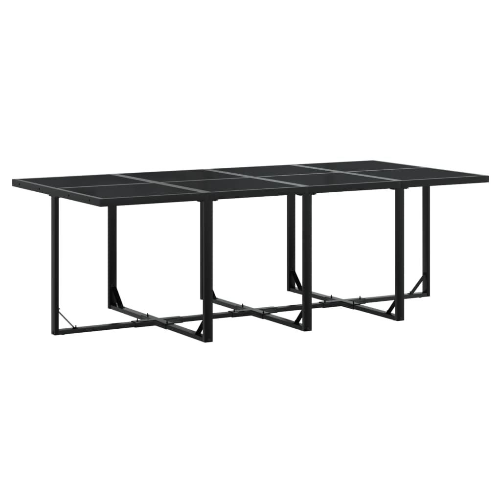 Ensemble à manger de jardin avec coussins 13 pcs noir textilène - XIOS