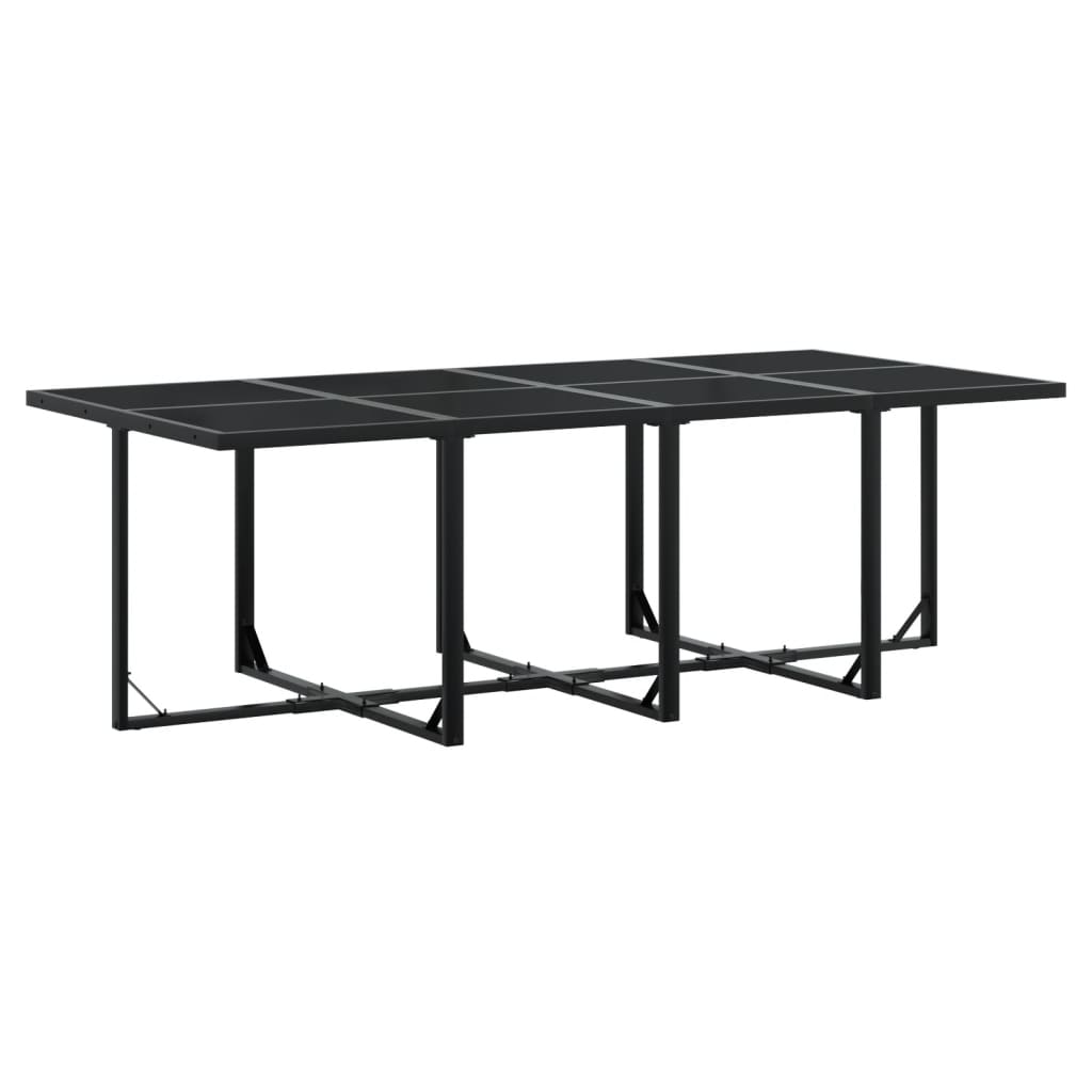 Ensemble à manger de jardin avec coussins 15 pcs noir textilène - XIOS