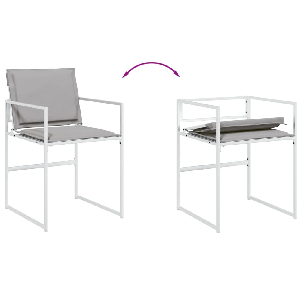 Ensemble à manger de jardin avec coussins 9 pcs blanc textilène - XIOS